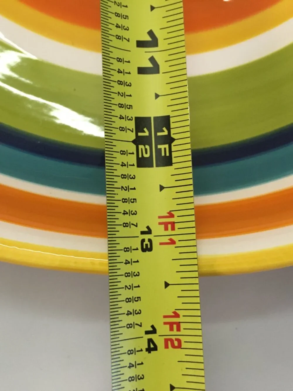 Pier 1 Imports Summer Stripes Ironstone Large Round Chip & Dip Serving Platter